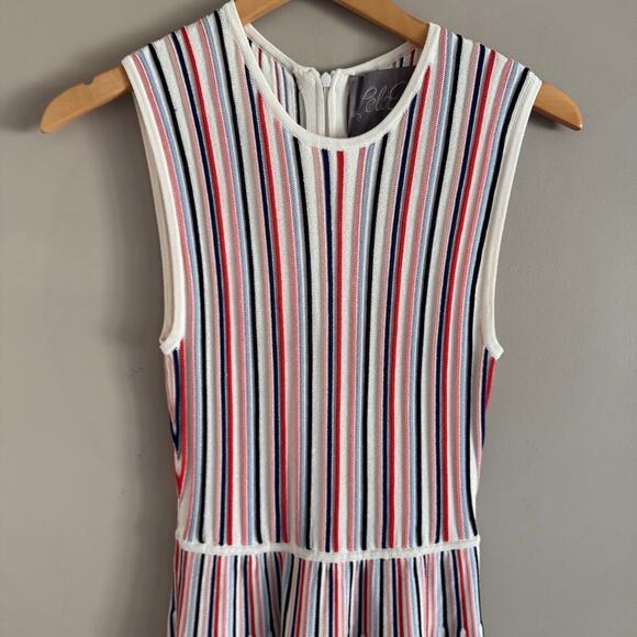 Lela Rose Striped Ponte Mini Sleeveless Tank Dress in Multicolor Extra Small - Picture 3 of 9